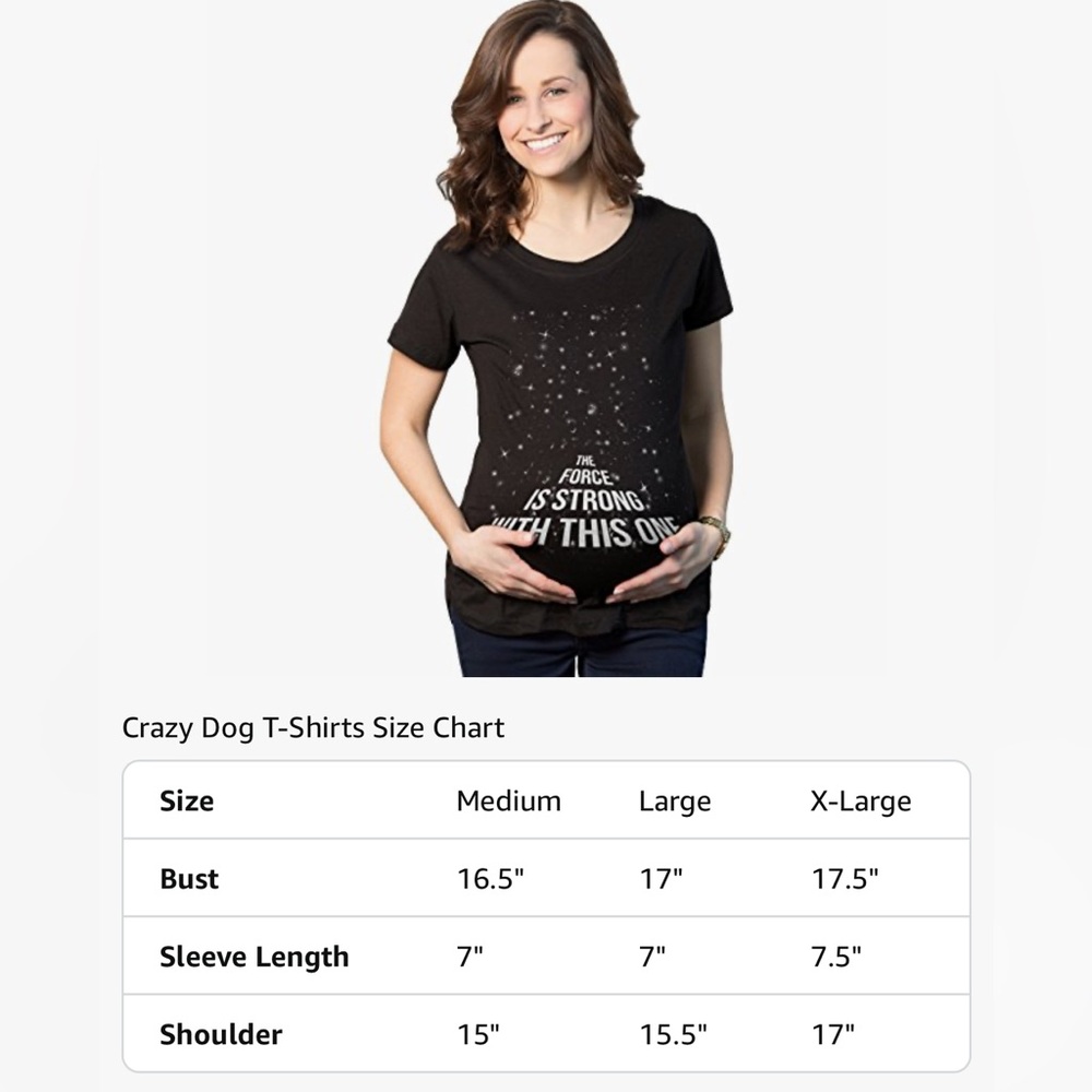 NWT Maternity T-shirt The Force Is Strong With This One Pregnancy Top- Large